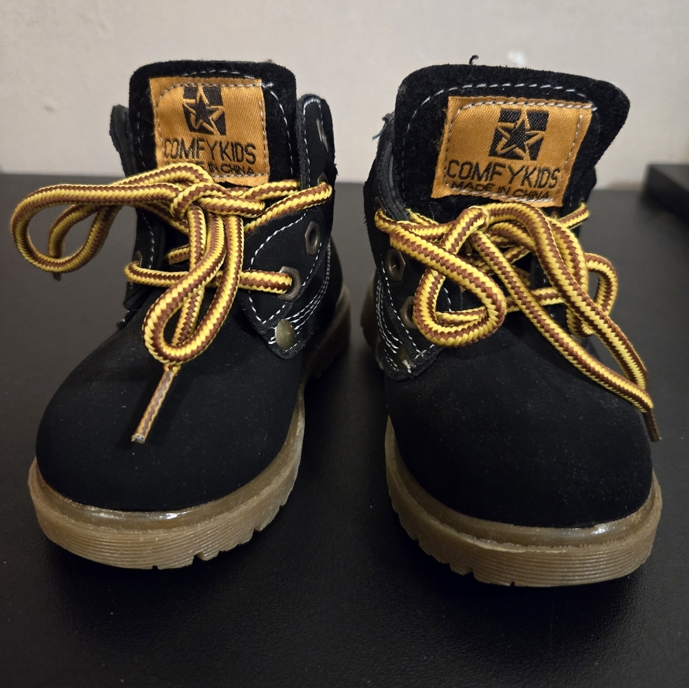 NWOT Black Baby Work Boots - Picture 3 of 7